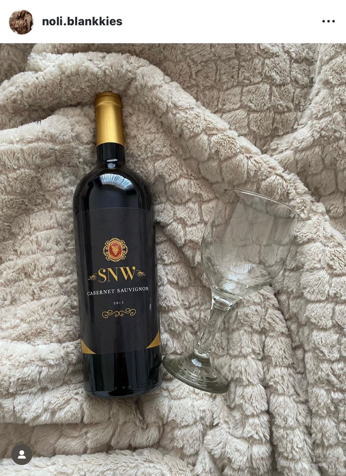 Cosy blanket with wine and glass